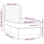 Box spring bed with dark gray fabric mattress 100x200 cm by , Beds and slatted bases - Ref: Foro24-3131490, Price: 366,29 €, ...