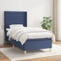 Box spring bed with blue fabric mattress 90x200 cm by , Beds and slatted bases - Ref: Foro24-3132047, Price: 359,30 €, Discou...