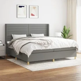 Box spring bed with dark gray fabric mattress 200x200 cm by , Beds and slatted bases - Ref: Foro24-3132098, Price: 638,77 €, ...