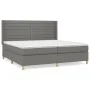 Box spring bed with dark gray fabric mattress 200x200 cm by , Beds and slatted bases - Ref: Foro24-3132098, Price: 638,77 €, ...