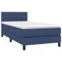 Box spring bed mattress and LED lights blue fabric 90x200 cm by , Beds and slatted bases - Ref: Foro24-3133131, Price: 302,42...
