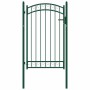 Puerta de jardín con arco superior acero verde 100x150 cm
