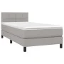 Box spring bed mattress and LED lights light gray fabric 90x200 cm by , Beds and slatted bases - Ref: Foro24-3133125, Price: ...