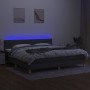 Boxspringbett mit Matratze und dunkelgrauem LED-Stoff 200x200 cm von , Betten und Lattenroste - Ref: Foro24-3133822, Preis: 5...