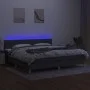 Boxspringbett mit Matratze und dunkelgrauem LED-Stoff 200x200 cm von , Betten und Lattenroste - Ref: Foro24-3133822, Preis: 5...