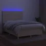 Box spring bed mattress and LED lights cream fabric 140x190 cm by , Beds and slatted bases - Ref: Foro24-3134954, Price: 483,...