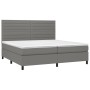 Box spring bed mattress and LED lights light gray fabric 200x200 cm by , Beds and slatted bases - Ref: Foro24-3134982, Price:...