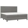 Box spring bed mattress and LED lights light gray fabric 200x200 cm by , Beds and slatted bases - Ref: Foro24-3134982, Price:...