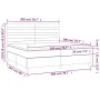 Box spring bed mattress and LED lights light gray fabric 200x200 cm by , Beds and slatted bases - Ref: Foro24-3134982, Price:...
