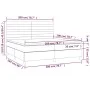 Box spring bed mattress and LED lights light gray fabric 200x200 cm by , Beds and slatted bases - Ref: Foro24-3134982, Price:...