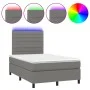 Box spring bed with mattress and LED dark gray fabric 120x200 cm by , Beds and slatted bases - Ref: Foro24-3134942, Price: 40...