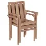 Stackable garden chairs, 2 units, solid teak wood by vidaXL, Garden chairs - Ref: Foro24-43041, Price: 250,20 €, Discount: %