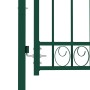Puerta de jardín con arco superior acero verde 100x150 cm