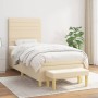 Box spring bed with cream fabric mattress 100x200 cm by , Beds and slatted bases - Ref: Foro24-3137218, Price: 379,40 €, Disc...