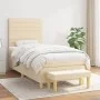 Box spring bed with cream fabric mattress 100x200 cm by , Beds and slatted bases - Ref: Foro24-3137218, Price: 374,54 €, Disc...