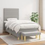 Box spring bed with light gray fabric mattress 90x190 cm by , Beds and slatted bases - Ref: Foro24-3137197, Price: 345,32 €, ...