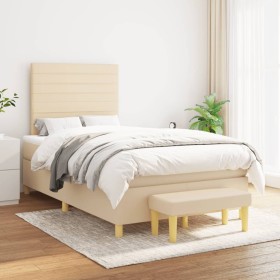 Boxspringbett mit cremefarbener Stoffmatratze 120x200 cm von , Betten und Lattenroste - Ref: Foro24-3137226, Preis: 469,30 €,...
