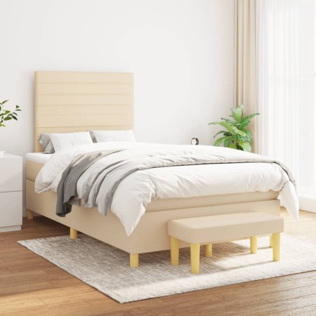 Boxspringbett mit cremefarbener Stoffmatratze 120x200 cm von , Betten und Lattenroste - Ref: Foro24-3137226, Preis: 469,30 €,...