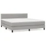 Box spring bed with light gray fabric mattress 180x200 cm by , Beds and slatted bases - Ref: Foro24-3140153, Price: 540,39 €,...