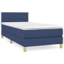 Box spring bed with blue fabric mattress 90x200 cm by , Beds and slatted bases - Ref: Foro24-3140591, Price: 287,19 €, Discou...
