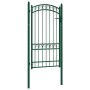 Puerta de jardín con arco superior acero verde 100x175 cm