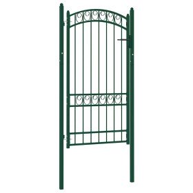 Puerta de jardín con arco superior acero verde 100x175 cm