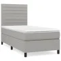 Box spring bed with light gray fabric mattress 90x200 cm by , Beds and slatted bases - Ref: Foro24-3141825, Price: 320,75 €, ...