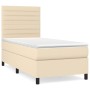 Box spring bed with cream fabric mattress 100x200 cm by , Beds and slatted bases - Ref: Foro24-3141838, Price: 341,11 €, Disc...