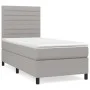Box spring bed with light gray fabric mattress 100x200 cm by , Beds and slatted bases - Ref: Foro24-3141833, Price: 325,71 €,...
