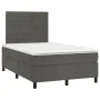 Box spring bed with dark gray velvet mattress 120x200 cm by , Beds and slatted bases - Ref: Foro24-3143074, Price: 370,55 €, ...