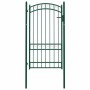 Puerta de jardín con arco superior acero verde 100x175 cm