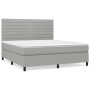 Box spring bed with light gray fabric mattress 180x200 cm by , Beds and slatted bases - Ref: Foro24-3141873, Price: 602,79 €,...