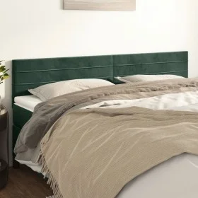 Kopfteile 2 Einheiten aus dunkelgrünem Samt 90x5x78/88 cm von , Kopf- und Fußteile - Ref: Foro24-346183, Preis: 68,96 €, Raba...