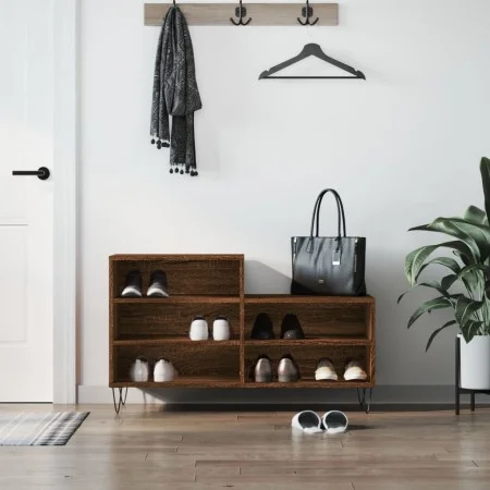 Shoe cabinet made of brown oak plywood, 102x36x60 cm by , Shoe racks and shoe organizers - Ref: Foro24-831395, Price: 54,28 €...