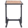 Solid acacia wood garden table with black synthetic rattan by , Garden tables - Ref: Foro24-46456, Price: 69,55 €, Discount: %