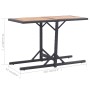 Solid acacia wood garden table with black synthetic rattan by , Garden tables - Ref: Foro24-46456, Price: 69,55 €, Discount: %