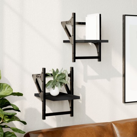 Estantes de pared con barras 2 unidades negro 20x25x30 cm de , Estantes y estanterías - Ref: Foro24-836228, Precio: 14,65 €, ...