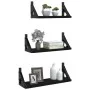 Estantes de pared 3 pzas madera de ingeniería negro de , Estantes y estanterías - Ref: Foro24-836318, Precio: 20,84 €, Descue...
