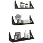 Wandregale 3-teilig aus schwarzem Ingenieurholz von , Regale und Regale - Ref: Foro24-836318, Preis: 21,15 €, Rabatt: %