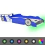 Cama infantil con forma de coche carreras y LED 90x200 cm azul by vidaXL, Cribs and beds for children - Ref: Foro24-243937, P...