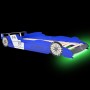 Kinderbett in Form eines Rennwagens mit LED-Lichtern 90x200 cm blau von vidaXL, Kinderbetten und Betten für Kinder - Ref: For...