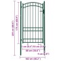 Puerta de jardín con arco superior acero verde 100x175 cm