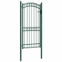 Puerta de jardín con arco superior acero verde 100x200 cm