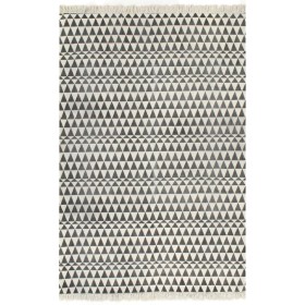 Alfombra de algodón Kilim 120x180 cm estampado negro/blanco