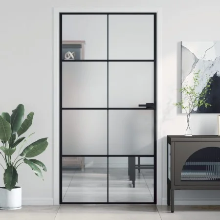Schlankes schwarzes Türinnenglas und Aluminium 102,5x201,5 cm von , Türen für zu Hause - Ref: Foro24-155130, Preis: 221,73 €,...
