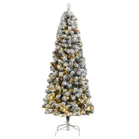 Árbol de Navidad artificial con bisagras 300 LED y bolas 180 cm