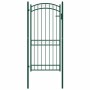 Puerta de jardín con arco superior acero verde 100x200 cm