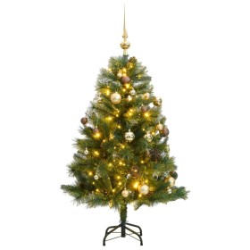 Árbol de Navidad artificial con bisagras 150 LED y bolas 150 cm