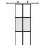 Schiebetür aus gehärtetem Glas und schwarzem Aluminium, 76 x 205 cm von , Türen für zu Hause - Ref: Foro24-155210, Preis: 146...