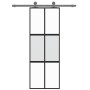Schiebetür aus gehärtetem Glas und schwarzem Aluminium, 76 x 205 cm von , Türen für zu Hause - Ref: Foro24-155210, Preis: 148...